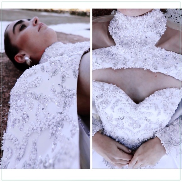 $30,500 Saiid Kobeisy Crystal Beaded Double Satin Runway Bridal Gown and Cape - Picture 16 of 16